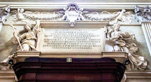 Alessandro Algardi, church of Sant’Ignazio, decoration above the enterance