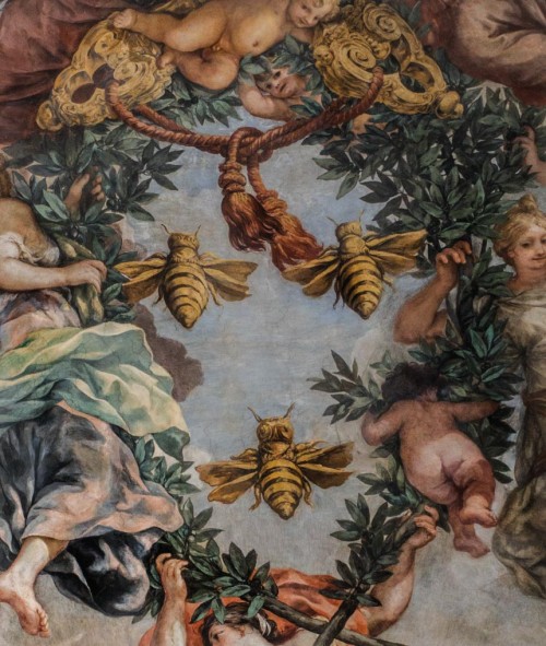 Triumf Opatrzności Bożej, pszczoły - elementy herbu Barberinich, Pietro da Cortona, Palazzo Barberini