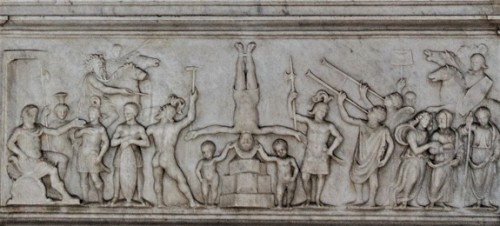 Tempietto, chapel interior, altar representing the suffering of St. Peter