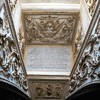 Tempietto, dedicative inscription and bas-relief – Virgin Mary among saints (Franciscans), crypt