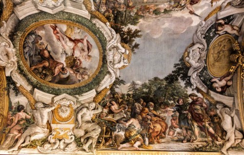 The Story of Aeneas, Aeneas comes to King Evander and is welcomed by his son Pallas, Pietro da Cortona, Palazzo Pamphilj