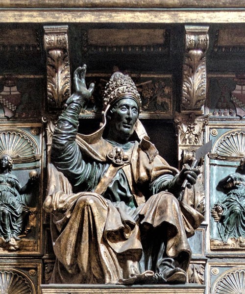 Tombstone of Pope Innocent VIII, upper part, Basilica of San Pietro in Vaticano