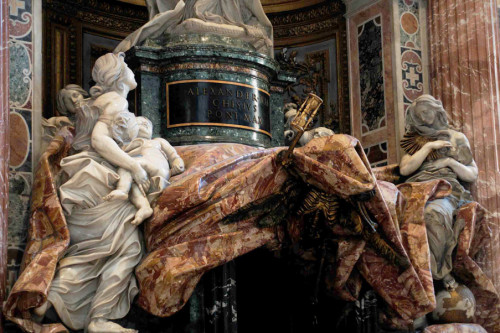 Allegories of the virtues, tombstone of Pope Alexander VII, Gian Lorenzo Bernini, Basilica of San Pietro in Vaticano