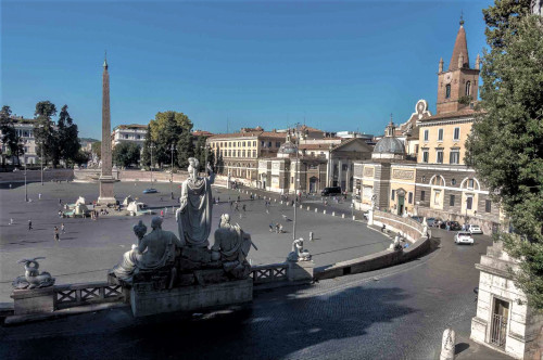 Piazza del Popolo, widok ze wzgórza Pincio