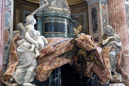 Allegories of virtues, tombstone of Alexander VII, Gian Lorenzo Bernini, Basilica of San Pietro in Vaticano