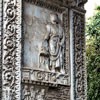 Arch of the Silversmiths (Arco degli Argentari), figure of Caracalla next to the chiseled off figure of his brother Geta