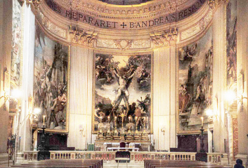 Frescos depicting the torture and burial of St. Andrew, apse of the Basilica of Sant’Andrea della Valle