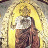 Frescos in the apse of the Church of San Saba, Christ with St. Andrew and St. Sabbas (XVI century)