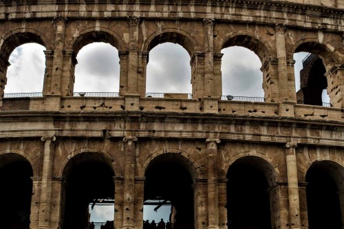 Colosseum, fragment of the elevation after  cleaning in 2015