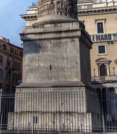 Column of Marcus Aurelius, pedestal, Piazza Colonna