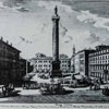 Column of Marcus Aurelius, on the right Palazzo Chigi drawing – Giuseppe Vasi, 2nd half of the XVII century