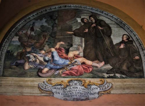 Basilica of Sant'Andrea delle Fratte, one of the paintings in the cloisters