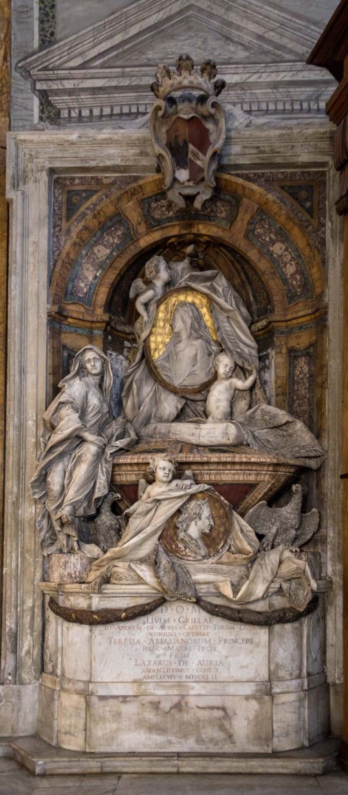 Sant'Andrea delle Fratte, funerary monument of Duchess L. del Grillo and M.T. di Doria Tursi, Francesco Queirolo