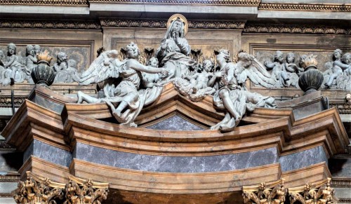 Basilica of Sant'Andrea delle Fratte, top of the altar in the Chapel of St. Anna