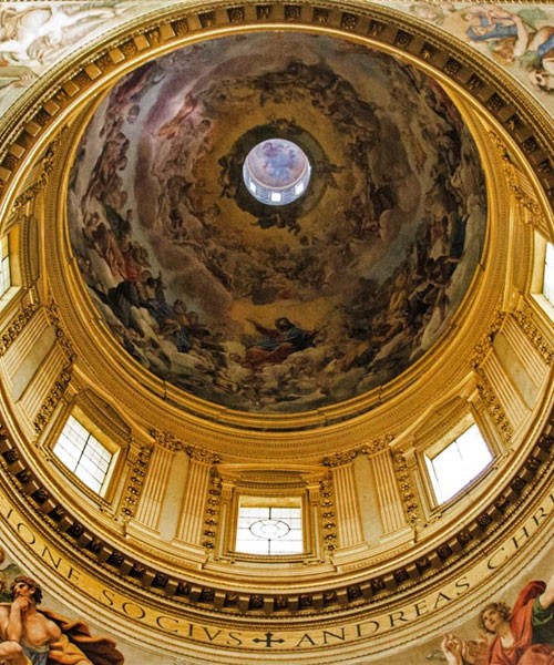 Basilica of Sant'Andrea della Valle, pendentives of the dome with paintings by Domenichino