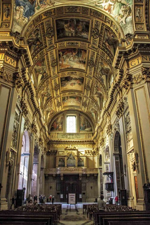 Basilica of Sant'Andrea della Valle, view of the interior from the main enterance