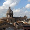 Dome of the Basilica of Sant’Andrea della Valle, in the background the dome of St. Peter’s Basilica