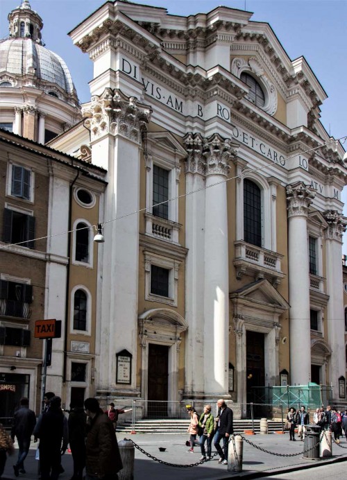 San Carlo al Corso, fasada, Alessandro Omodei