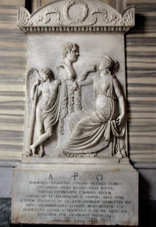 Basilica of San Carlo al Corso, tombstone of Francesco Righetti in the altar ambulatory