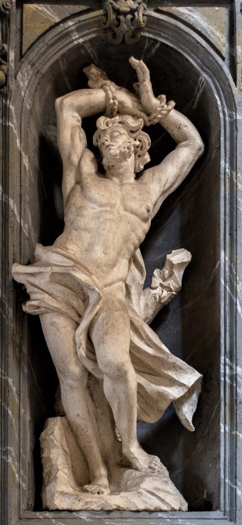 Basilica of San Carlo al Corso, statue of St. Sebastian in the church ambulatory, Francesco Cavallini