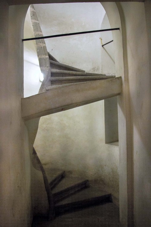 Church of San Carlo alle Quattro Fontane, stairs leading to the crypt, Francesco Borromini