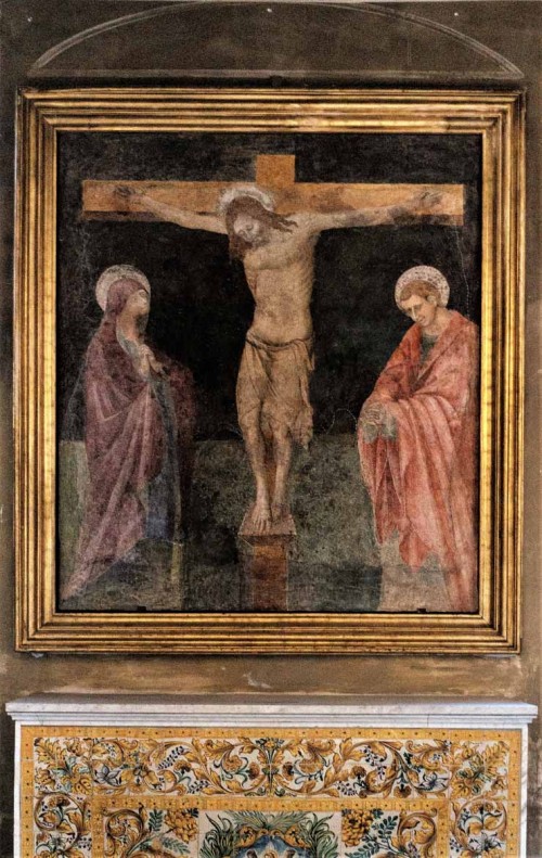 Basilica of Santa Cecilia, fresco, The Crucifixion in the left nave of the church