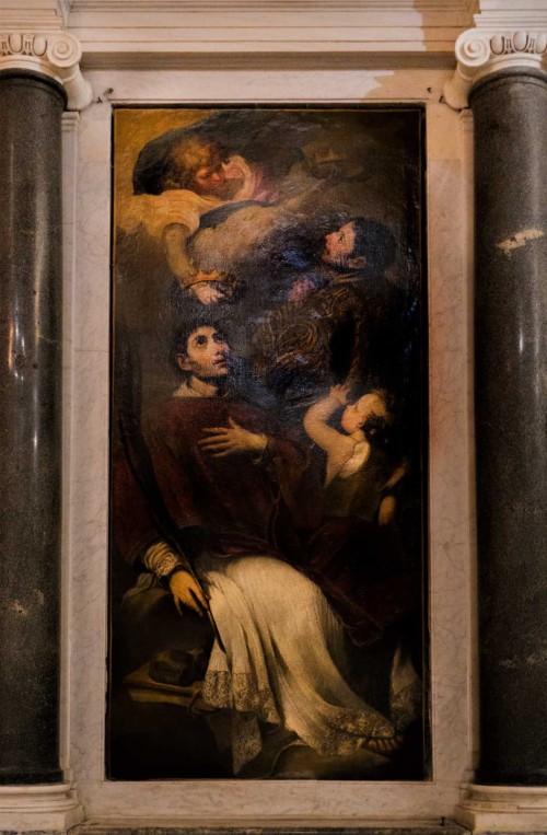 Basilica of Santa Cecilia, side altar – St. Lawrence and St. Stephen, Giuseppe Ghezzi