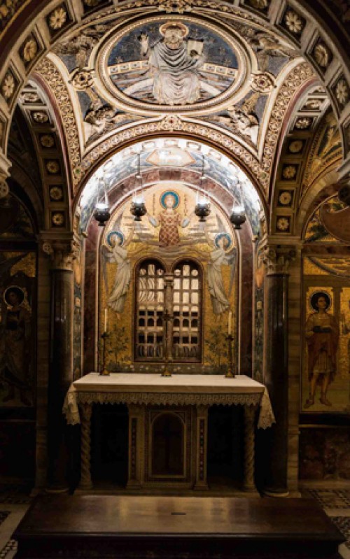 Santa Cecilia, basilica underground, crypt – Altar of St. Cecilia, XX century