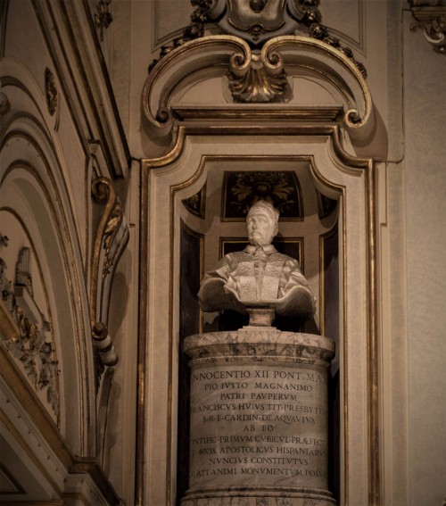 Basilica of Santa Cecilia, bust of Pope Innocent XII in the apse