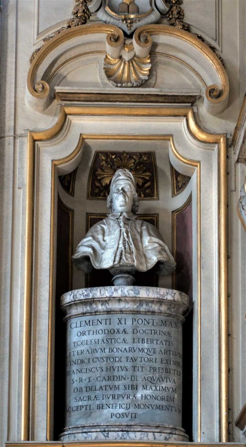 Basilica of Santa Cecilia, bust of Pope Clement XI, church apse