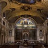 Interior of the Basilica of Santa Cecilia, in the background apse from the times of Pope Paschalis I