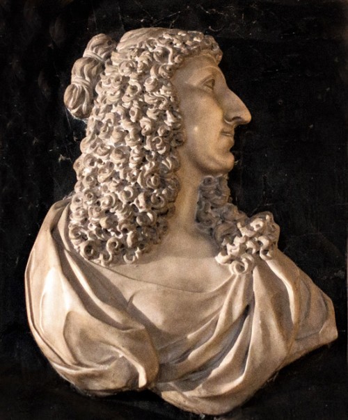 Bust of Christina Vasa, plaque commemorating the queen, fragment, Musei Capitolini