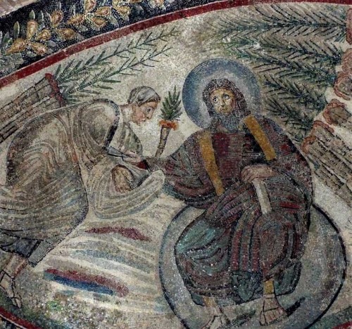 Church of Santa Constanza, Christian mosaics, fragment with the enthroned Christ and St. Peter