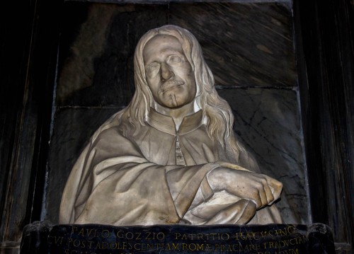 Church of San Girolamo dei Croati, tombstone of Paolo Gozzio, fragment