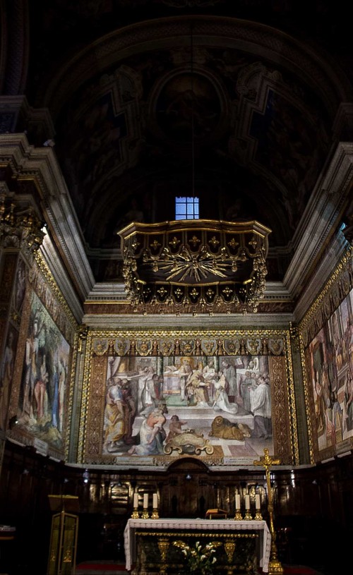 Church of San Girolamo dei Croati, view of the transept with paintings by Pietro Gagliardi