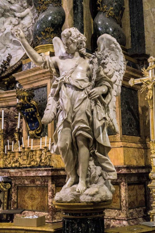 Sant'Ignazio, anioł flankujący ołtarz Alojzego Gonzagi, Bernardino Ludovisi