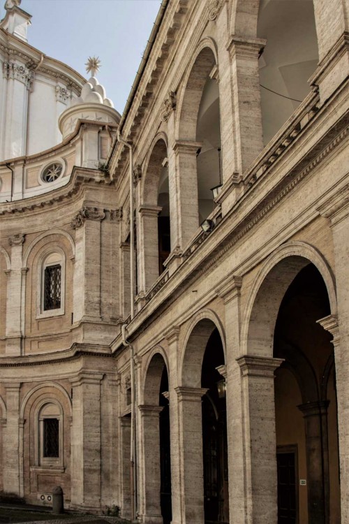 Church of Sant'Ivo alla Sapienza, arcades surrounding the church from the complex of the old La Sapienza University