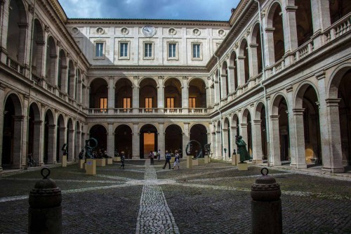 Church of Sant'Ivo alla Sapienza, old university courtyard, view from the church