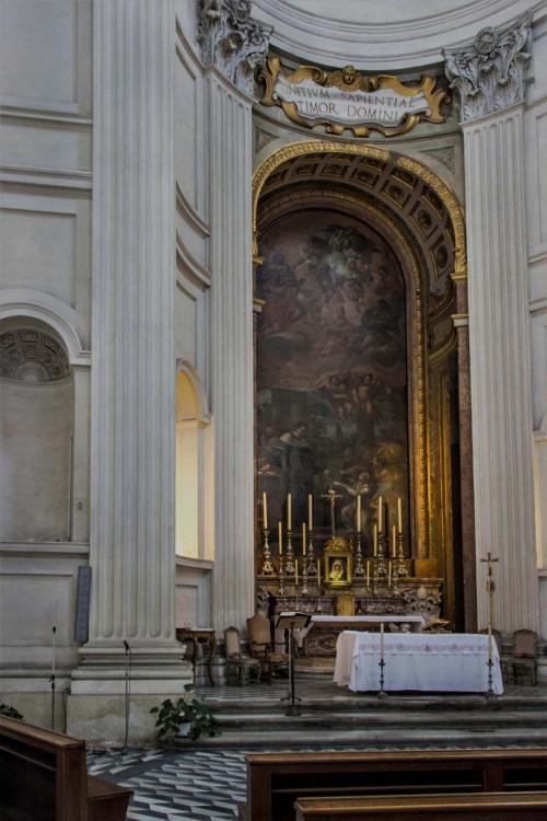 Church of Sant'Ivo alla Sapienza, main altar with a painting depicting St. Ivo, Pietro da Cortona