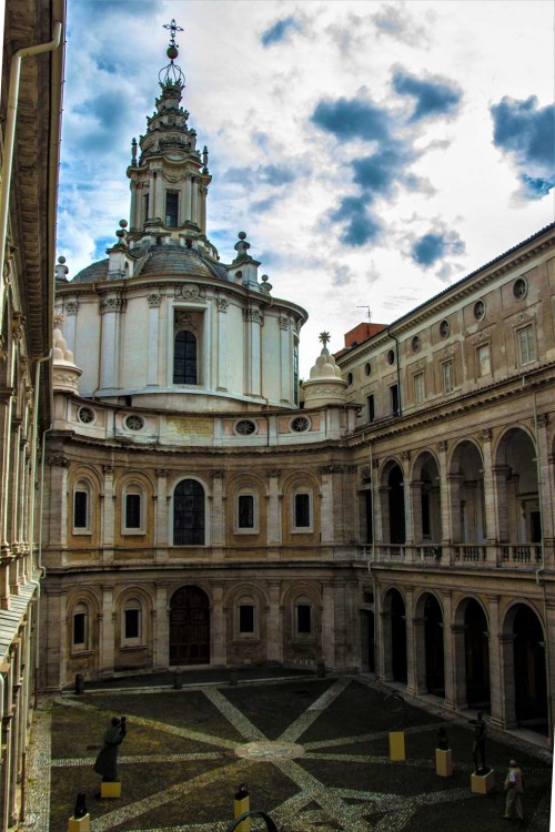 Church of Sant'Ivo alla Sapienza, view of the courtyard of the old university