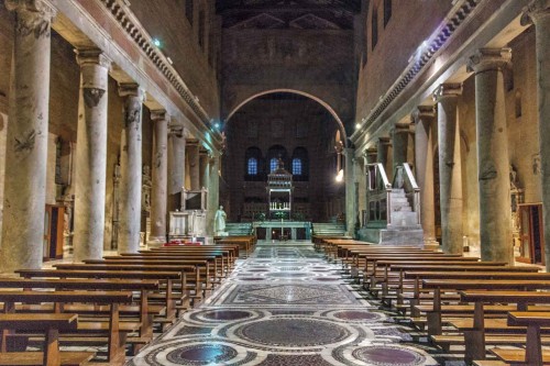 Basilica of San Lorenzo fuori le mura, nave added in the XII century by Pope Honorius III