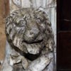 Basilica of San Lorenzo fuori le Mura, one of the two lions in the church ambulatory