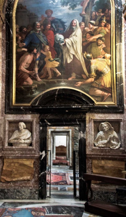 Basilica of San Lorenzo in Lucina, Fonseca family chapel, Giacinto Gimignani, Elisha Pouring Salt into the Bitter Fountain at Jericho