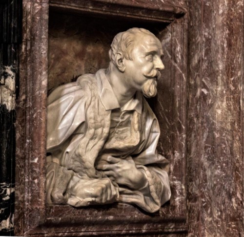 Basilica of San Lorenzo in Lucina, Fonseca family chapel, portrait of Gabriele Fonseca, Gian Lorenzo Bernini