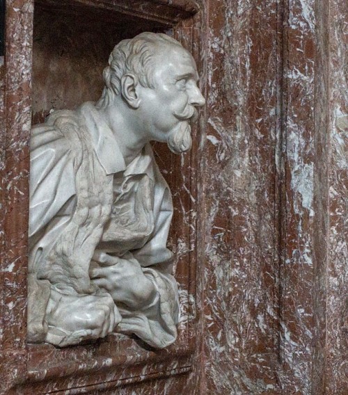 Basilica of San Lorenzo in Lucina, Fonseca family chapel, portrait of Gabriele Fonseca, Gian Lorenzo Bernini