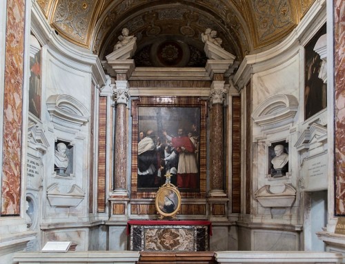 Basilica of San Lorenzo in Lucina, Chapel of St. Charles Borromeo, Charles Borromeo in Procession with a Nail of the Cross, Carlo Saraceni