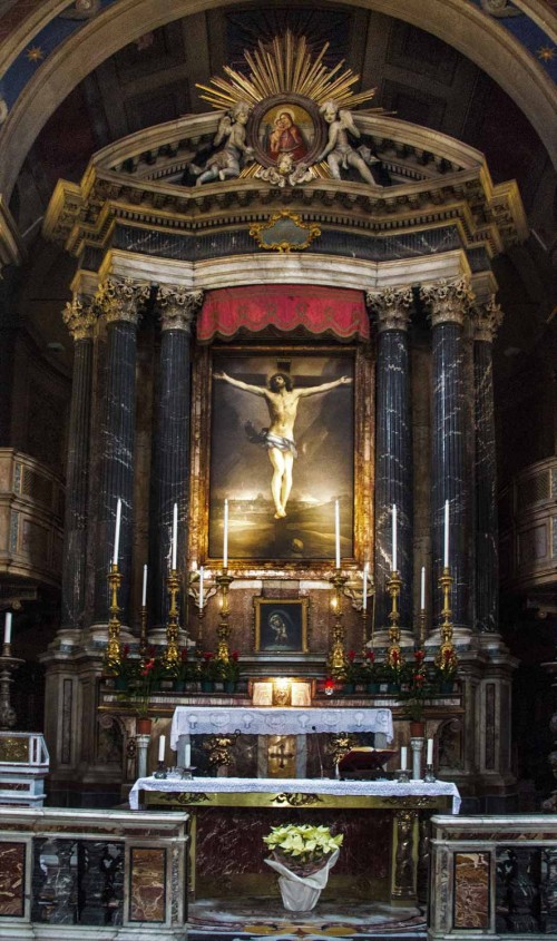 Basilica of San Lorenzo in Lucina, main altar, Guido Reni, The Crucifixion