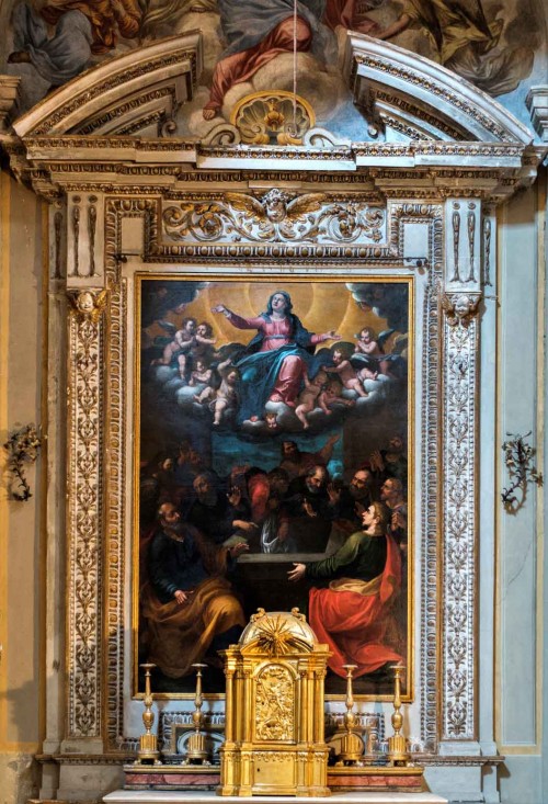 Church of San Lorenzo in Miranda, side altar with the painting Assumption of the Virgin Mary, unknown painter