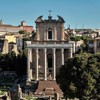 Church of San Lorenzo in Miranda, the former temple of Empress Faustina and Emperor Antoninus Pius, view from Palatine Hill