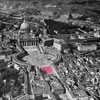 View of the Borgo prior to 1922, Piazza Rusticucci marked in pink, pic. Wikipedia